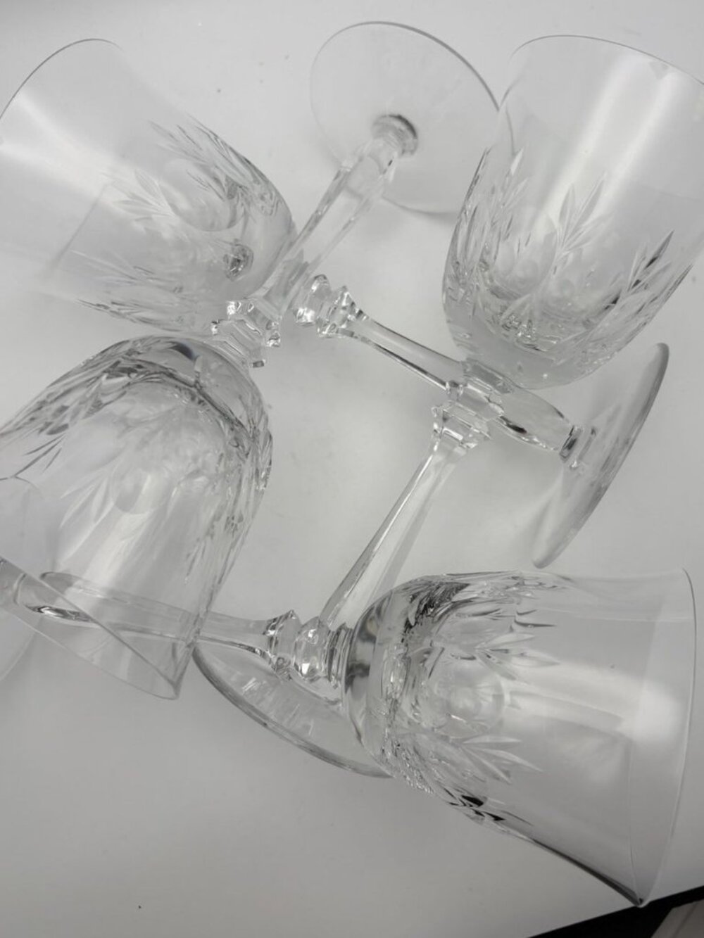 Set Of 4 - Mikasa Crystal Cameo Wine Goblets Glasses Glass Vtg 7.25” - Picture 8 of 10